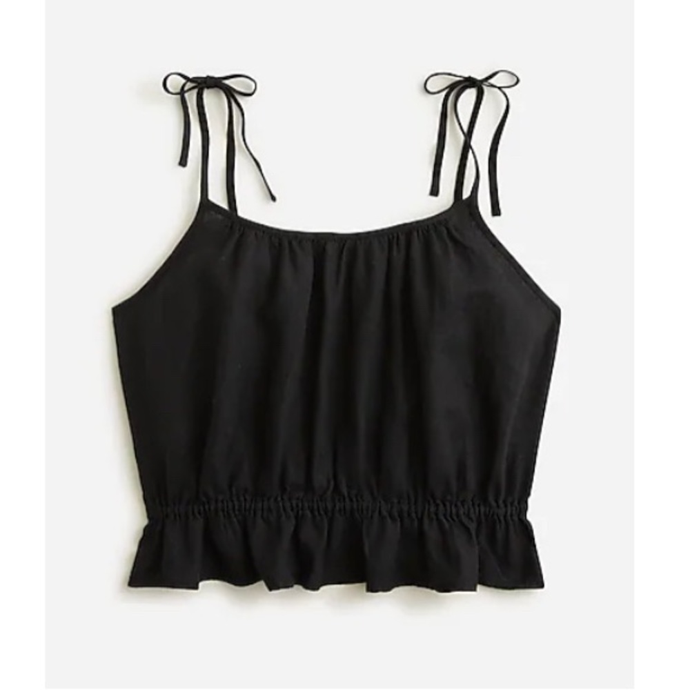 🖤 J.Crew Ruffle-Waist Linen Tank | Size L